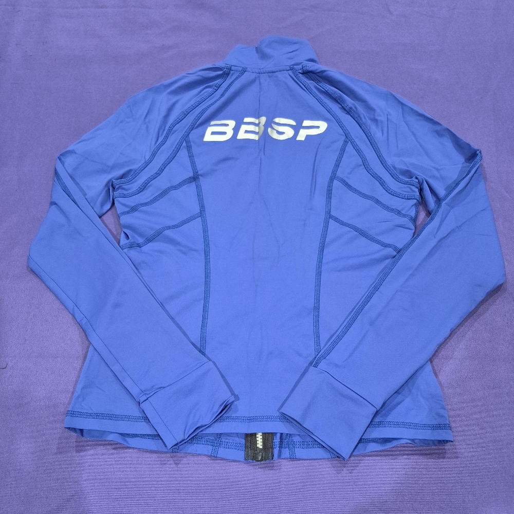*NWOT*Bebe Sport Logo Black/Blue Full Zip Lightweight Jacket - Medium.
